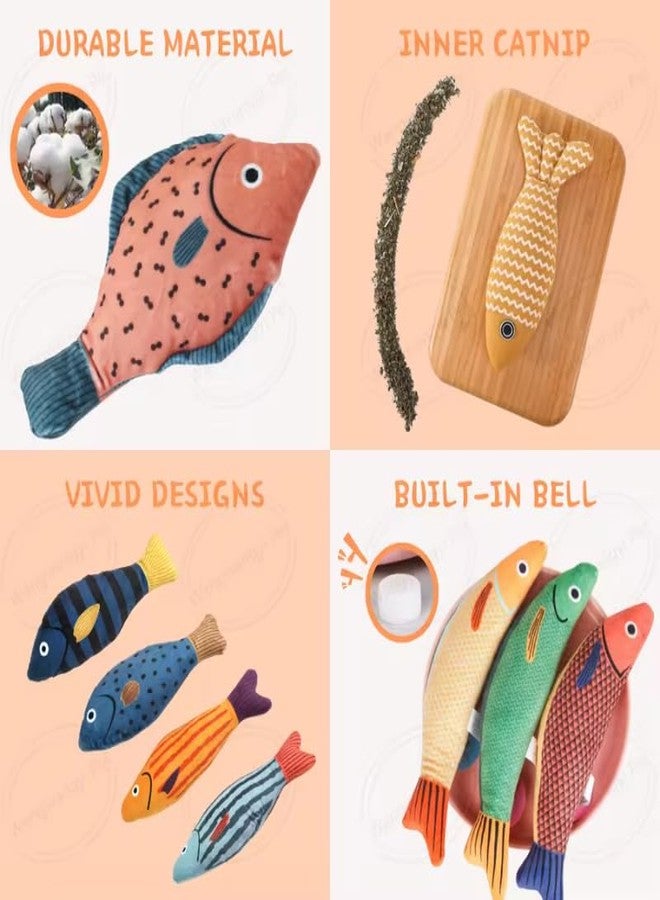 KittuPet Catnip Toy,2 Pcs Cat Fish Toy, Cat Chew Toys, Soft and Durable Catnip Crinkle Sound Toys, Cat Teething Toys, Plush Cartoon Kitten Teething Interactive Toy for Cats Any Random Color - Image 3